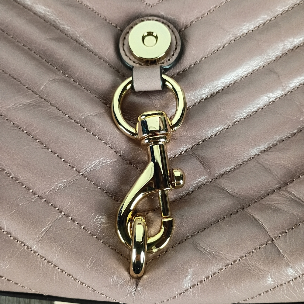 Rebecca Minkoff Edie Flap Pink/Taupe w/Gold - Picture 11 of 11